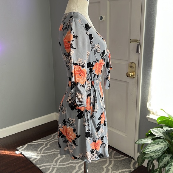 Free People Open Front Tie Floral Print Minidress - Picture 4 of 9
